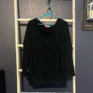 🖤 Black Oversized Long Sleeve Boatneck Tunic 🖤